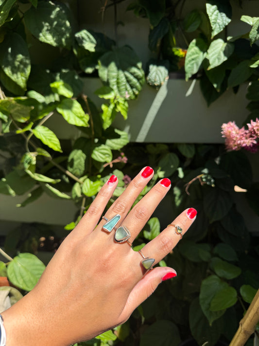 Blue Seaglass Ring MTO