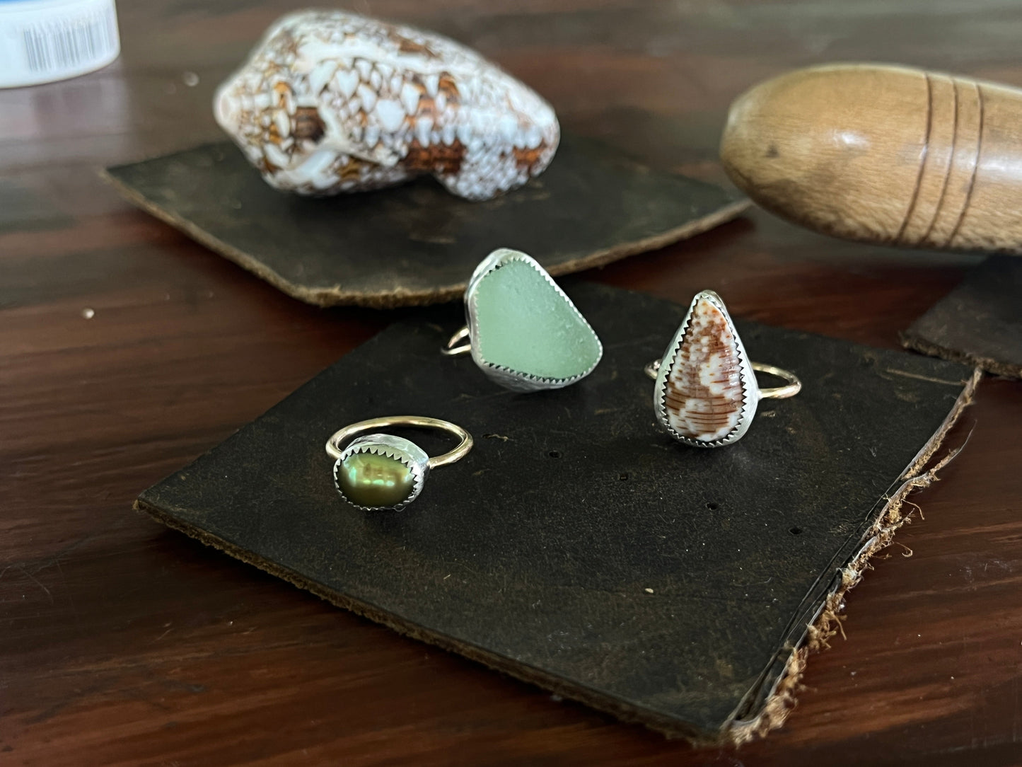 Mixed Metal Tahitian Keshi Pearl Ring MTO