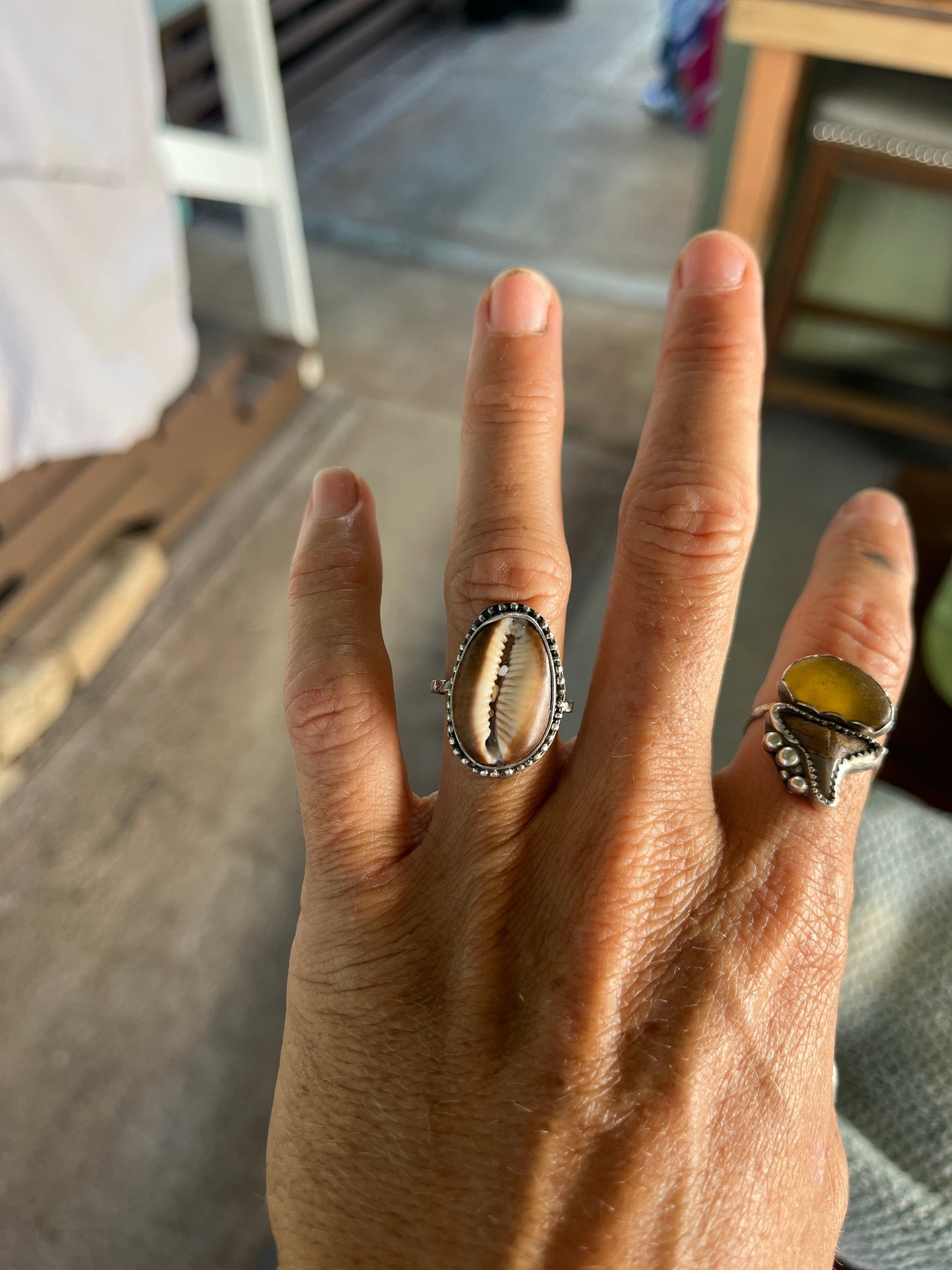 Hawaiian Snakehead Cowrie Ring MTO