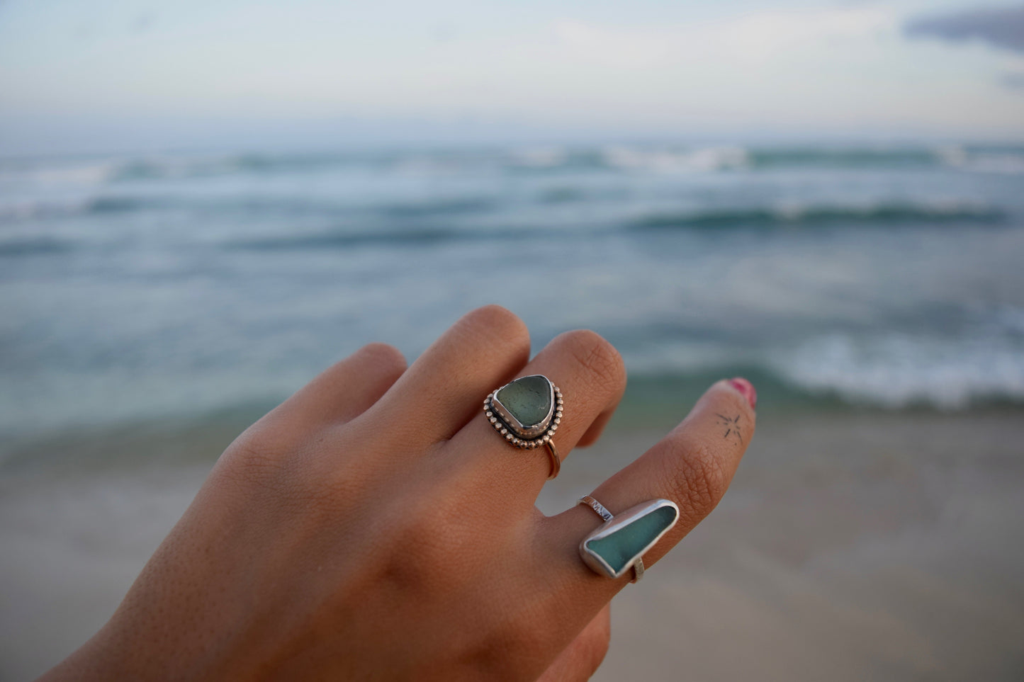 Blue Seaglass Ring MTO