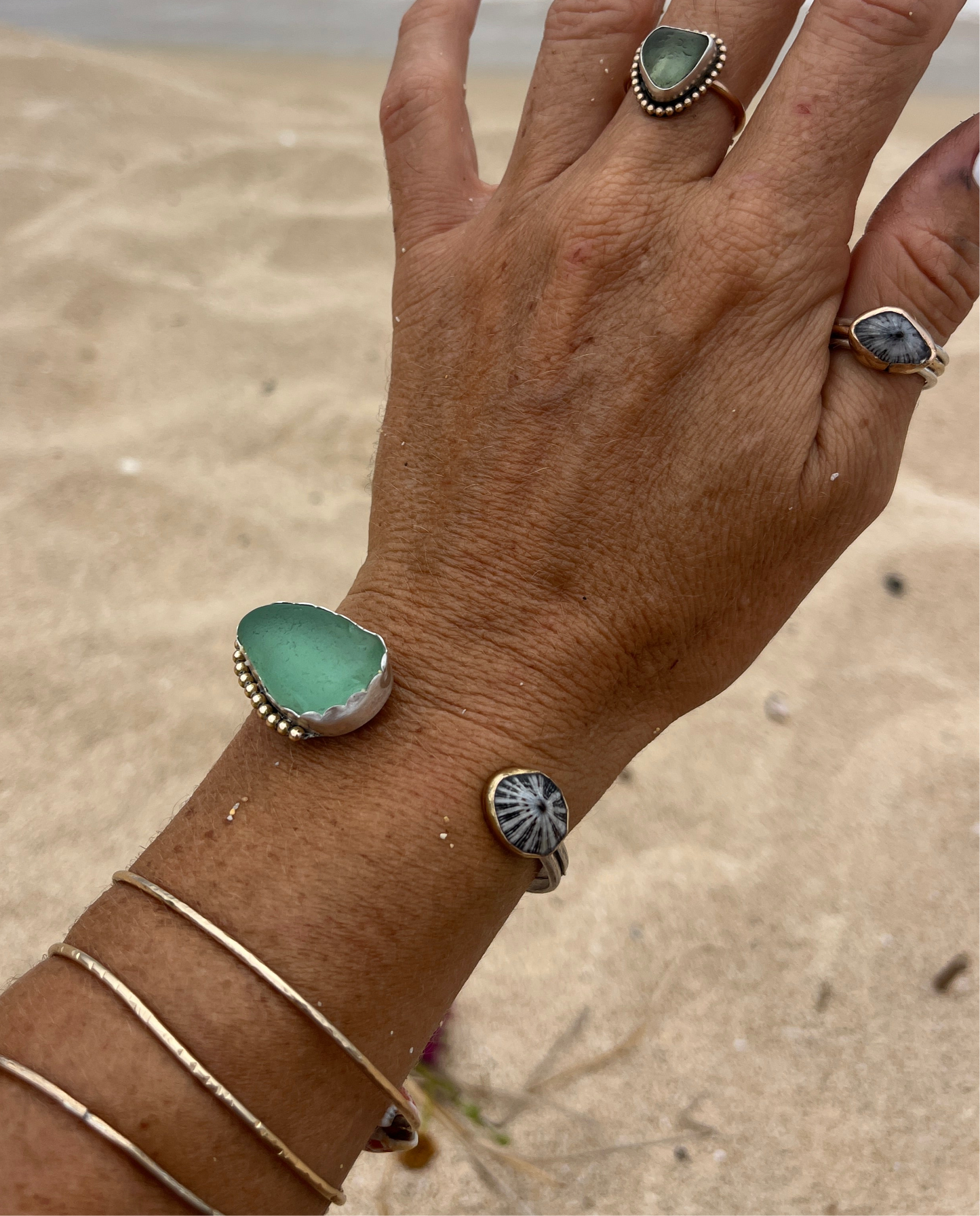 Bar Harbor Sea Glass Cuff