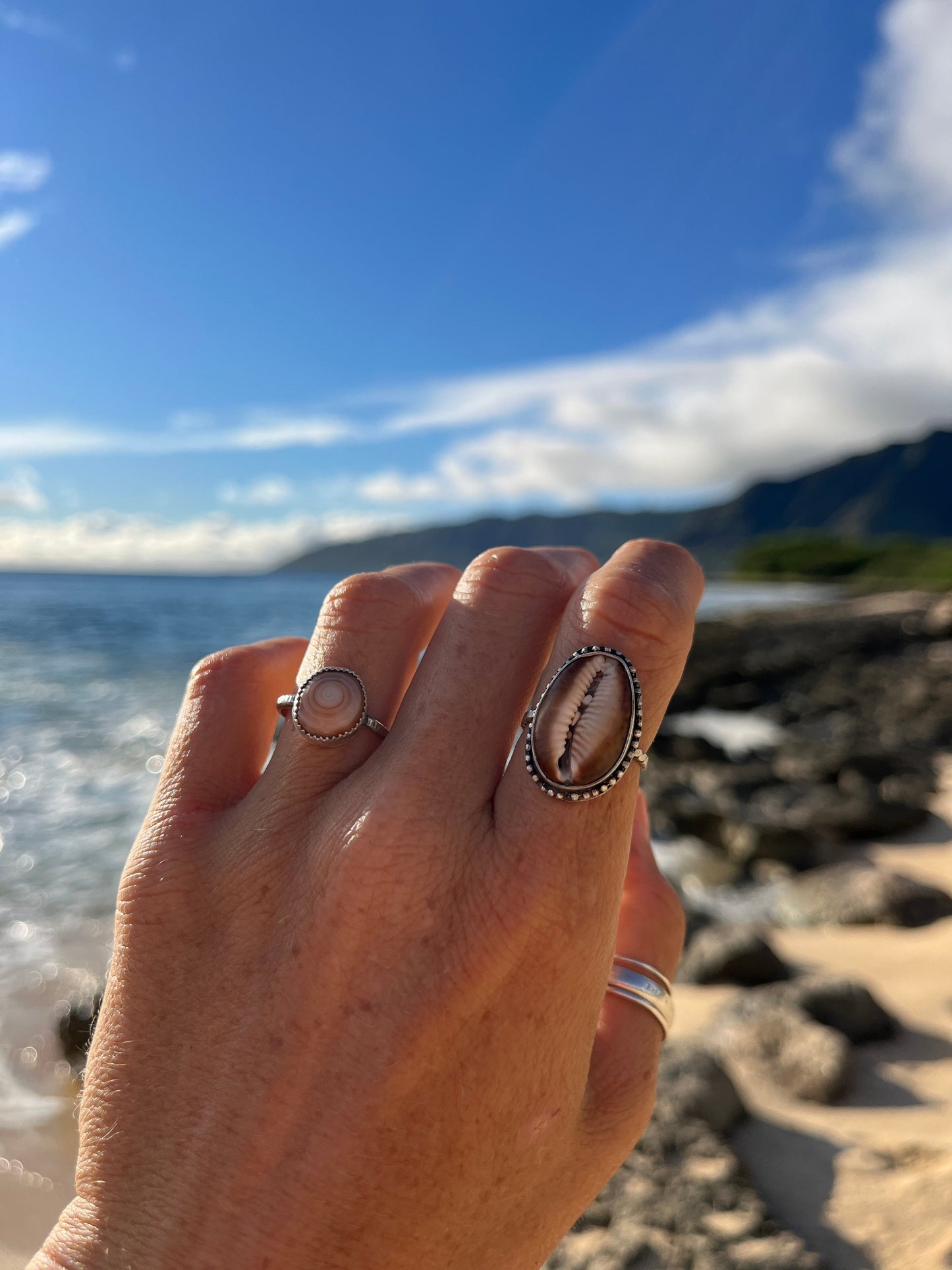 Hawaiian Snakehead Cowrie Ring MTO