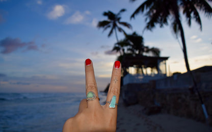 Blue Seaglass Ring MTO