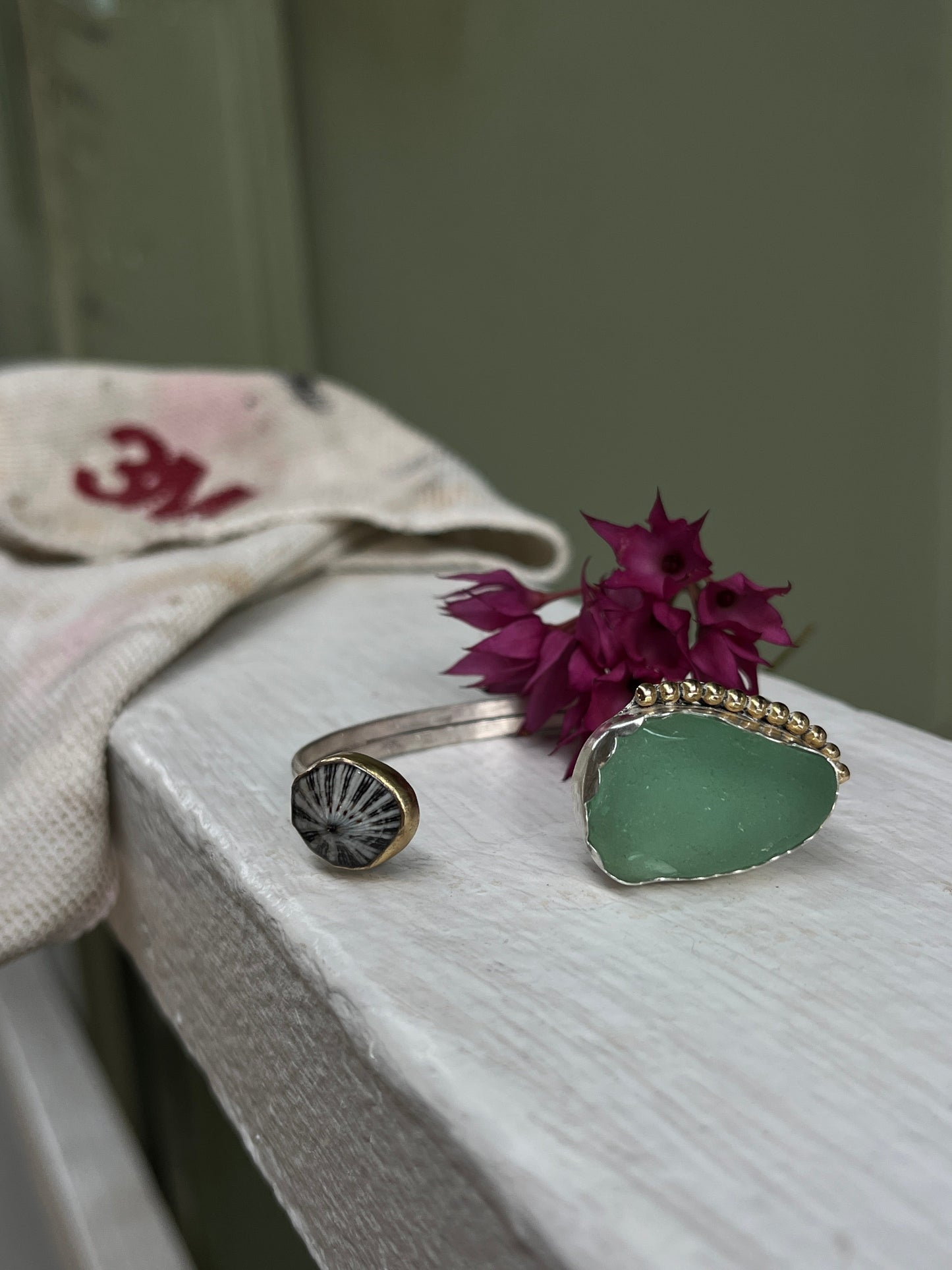 Bar Harbor Sea Glass Cuff