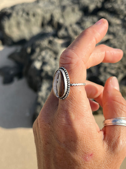 Hawaiian Snakehead Cowrie Ring MTO