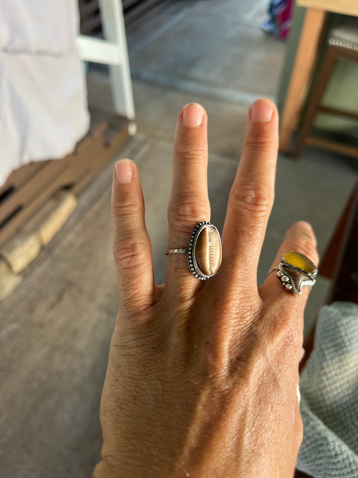 Hawaiian Snakehead Cowrie Ring MTO