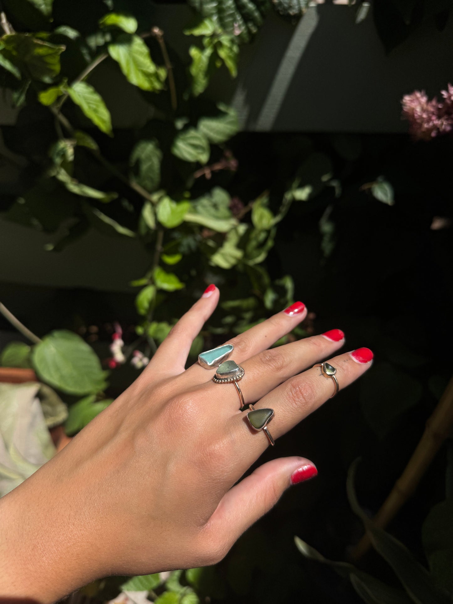 Blue Seaglass Ring MTO