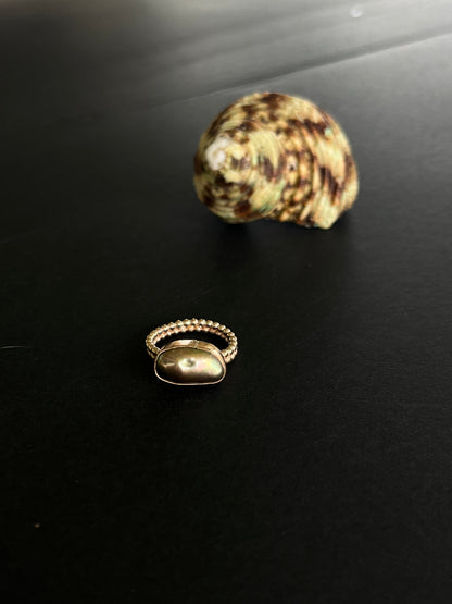 Tahitian Keshi Pearl Ring MTO