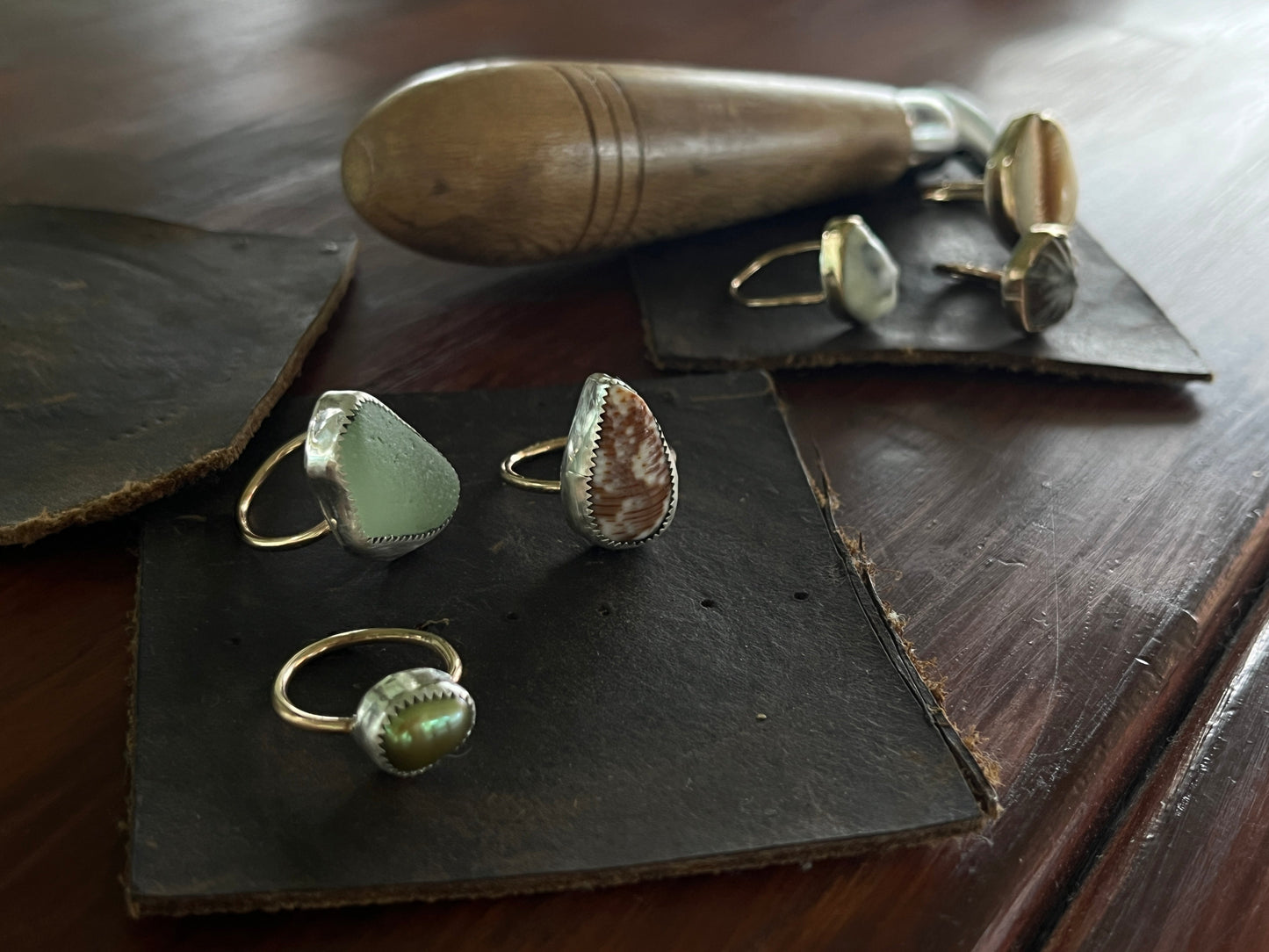 Mixed Metal Tahitian Keshi Pearl Ring MTO