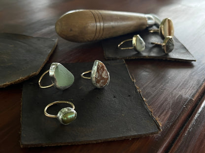 Mixed Metal Tahitian Keshi Pearl Ring MTO