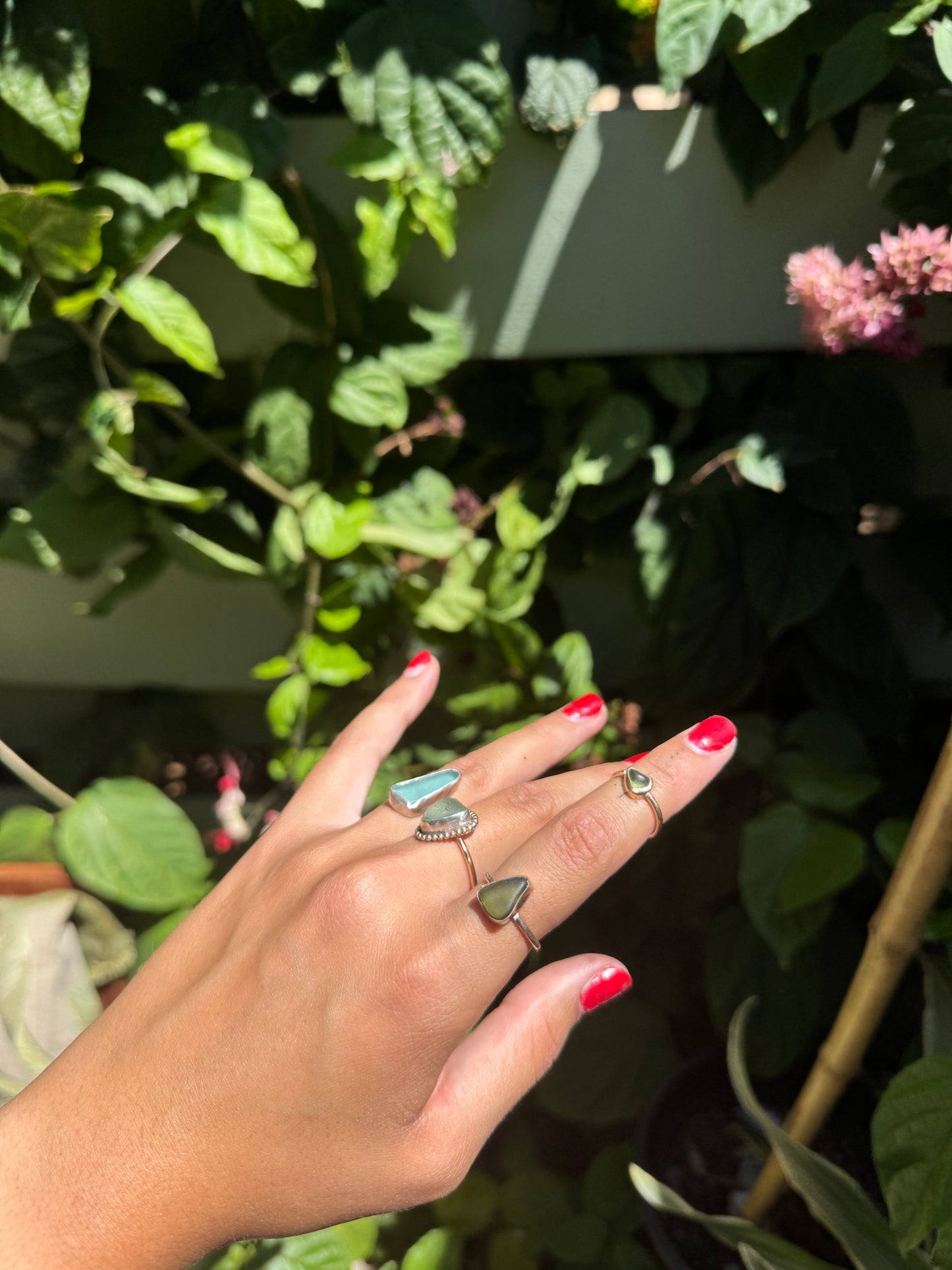 Blue Seaglass Ring MTO