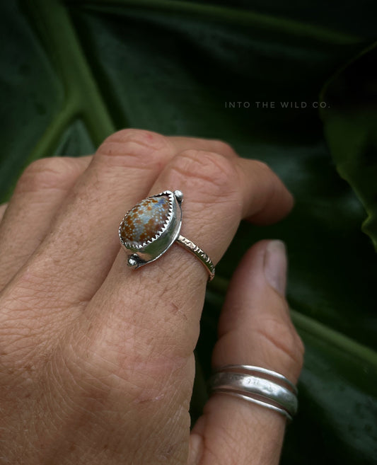 Honey Cowrie Mixed Metal Ring