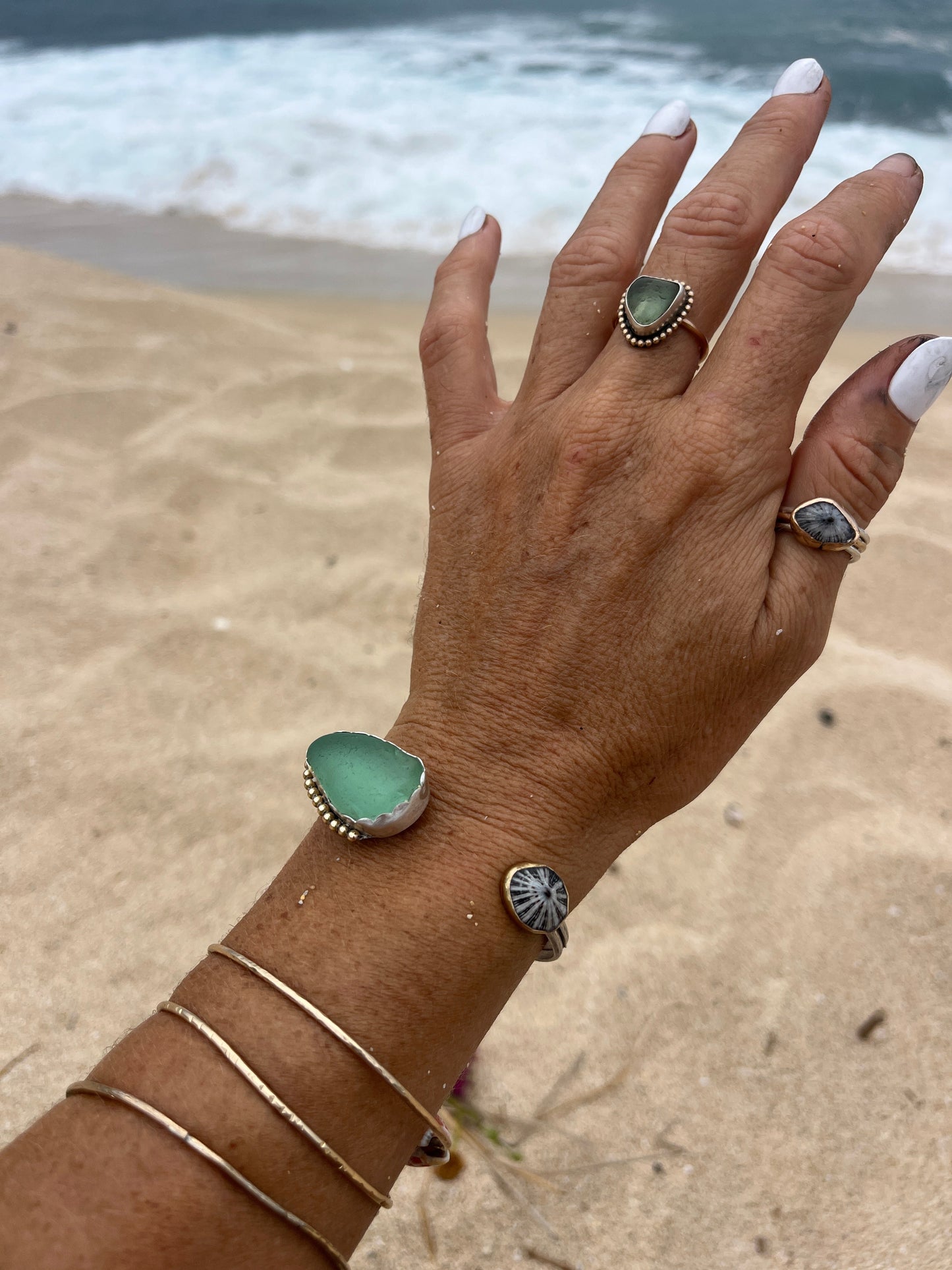 Bar Harbor Sea Glass Cuff