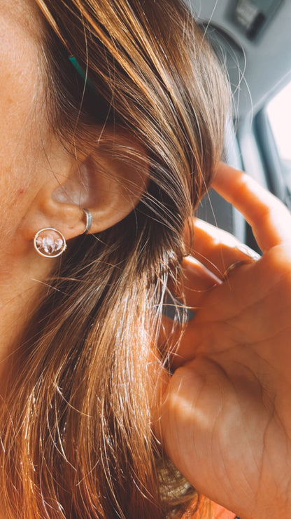 Small Herkimer Hoop Studs MTO