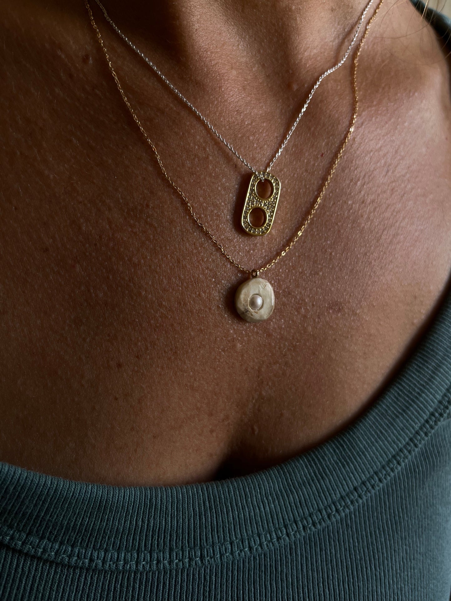 Signature Pearl Inlaid Antler Necklace MTO