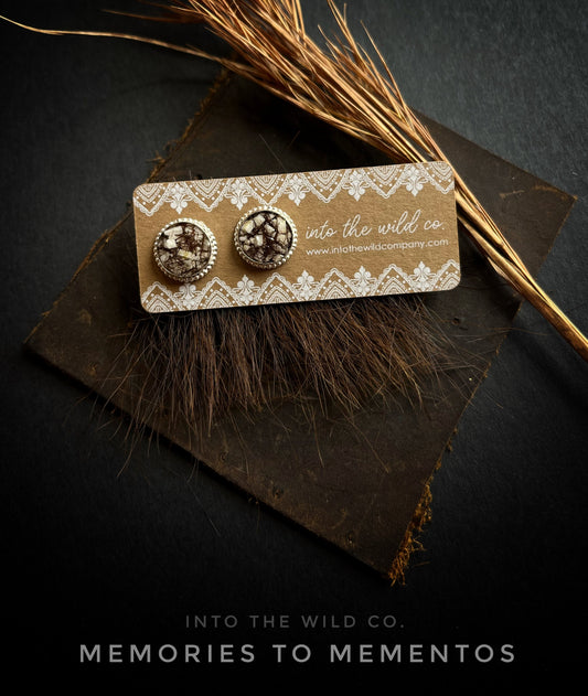 Custom Hair + Gemstone Stud Earrings