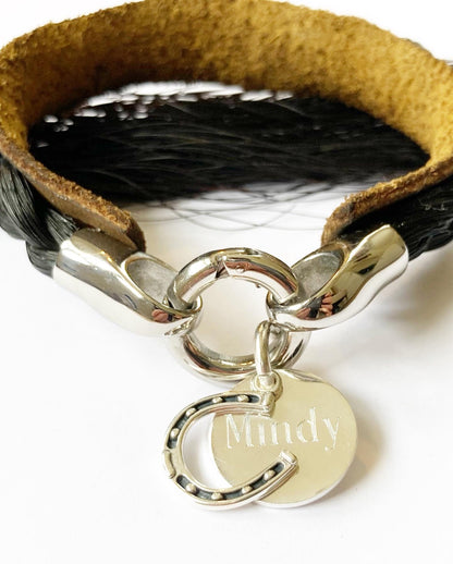 Horsehair & Leather Custom Cuff Bracelet + charms
