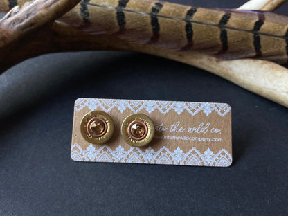 Colorado Topaz + Recycled .410 Shotgun Shell Stud Earrings ♢ rts