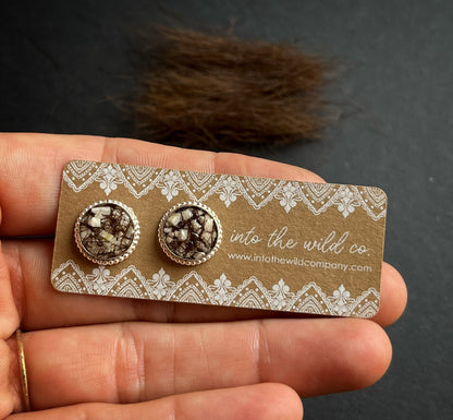 Custom Hair + Gemstone Stud Earrings