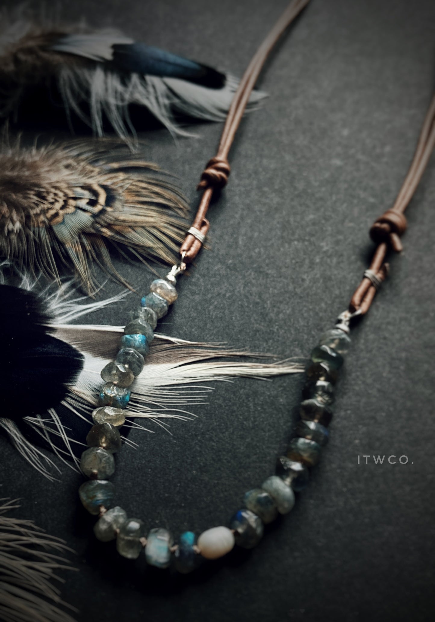 salt water revival | labradorite + pearl necklace
