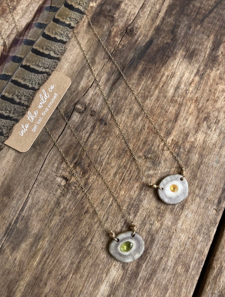 Signature Birthstone Inlaid Antler Necklace 2
