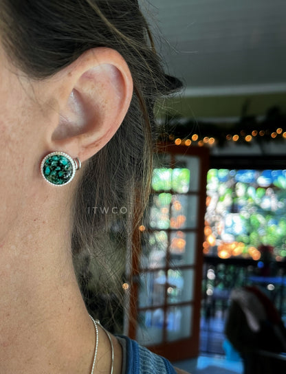 Custom Hair + Gemstone Stud Earrings