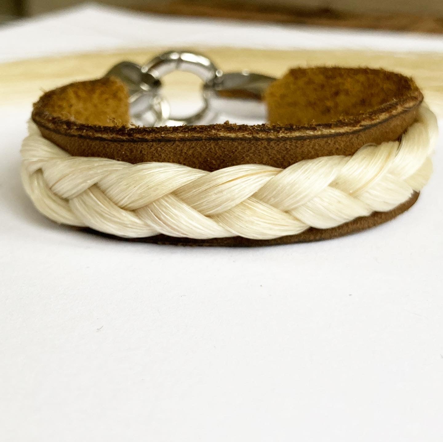 Horsehair & Leather Custom Cuff Bracelet + charms