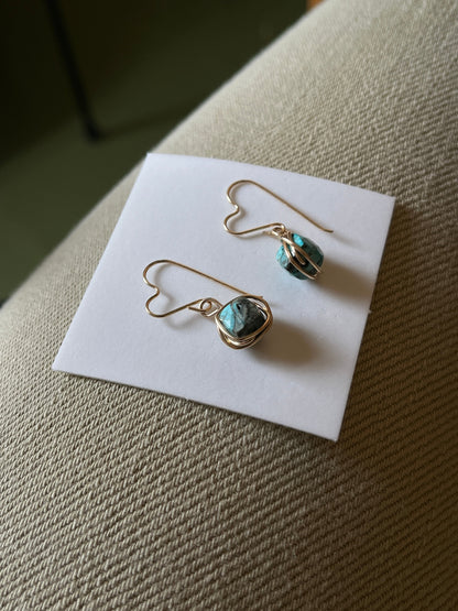 Turquoise Heart Earrings *rts