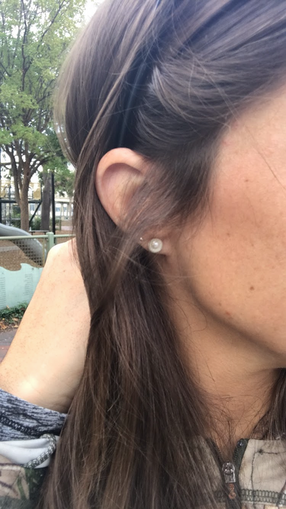 Signature Pearl Inlaid Antler Studs